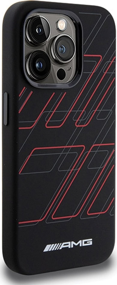 Mbulesë telefoni AMG Silicone për iPhone 15 Pro Max 6.7", me MagSafe, e zezë