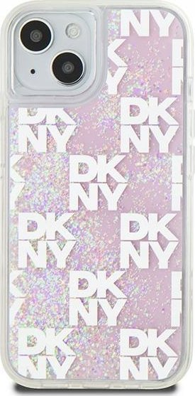 Mbrojtëse telefoni DKNY Liquid Glitter Multilogo, për iPhone 15 14 13, TPU PC, rozë