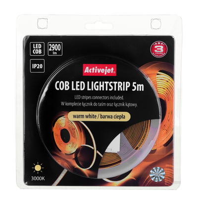 Shirit LED Activejet AJE-COB, 5m, i bardhë