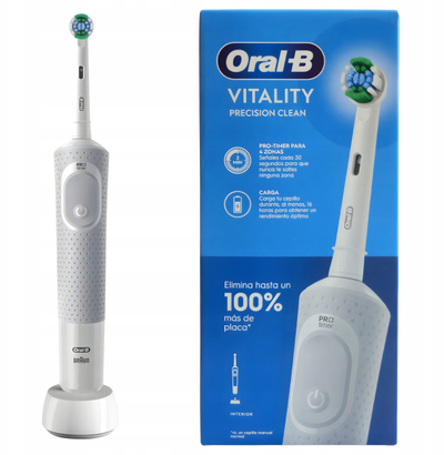 Furçë dhëmbësh me rrymë Oral B Vitality Precision Clean, paketë për fillim, e bardhë