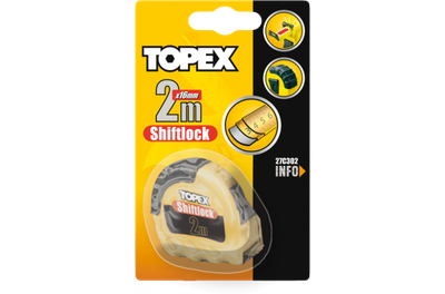 Metër Topex Shiftlock (27C305), 5 m, i verdhë