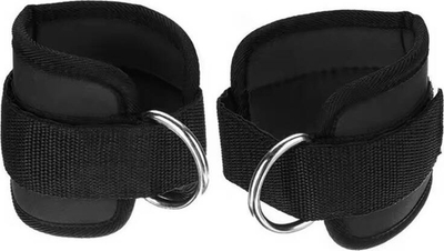 Rrip për kyçin e këmbës për palestër Ankle Strap, set me 2 copë, me jastëk neopren, ngjyrë e zezë