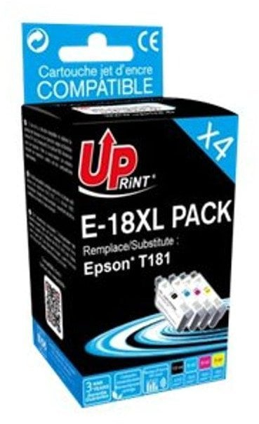 Сет боја за печатач UPrint E-18XL, 4 кертриџи, за Epson Expression Home, повеќебоен