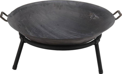 Vat zjarri kopshti, 60cm, gize rezistente 800°C, ngjyrë gri e errët