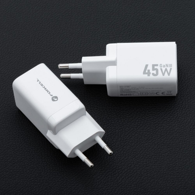Karikues muri Forcell F-Energy, 45W, me 2 porta USB, i bardhë
