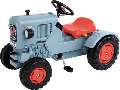 Traktor me pedale për kalamaj BIG Eicher Diesel ED 16, sedilje që rregullohet, deri 50 kg, gri
