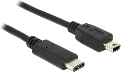 Kabllo DeLock 83603, USB-C në miniUSB, 1m, e zezë