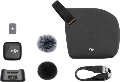 Микрофон безжичен DJI Mic Mini Transmitter, моно стерео, Infinity Black