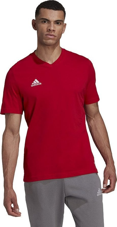 Bluzë sport adidas Entrada 22 Tee M HC0451, pambuk, për burra, e kuqe