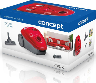 Fshesë me korent Concept Bello VP8350, 700W, me qese, e kuqe