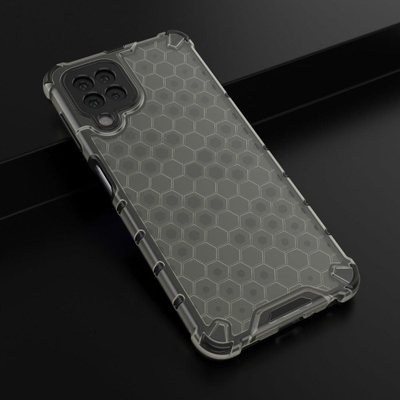 Kapak mbrojtës Hurtel Honeycomb për Samsung Galaxy A22 4G, xhel TPU, i zi