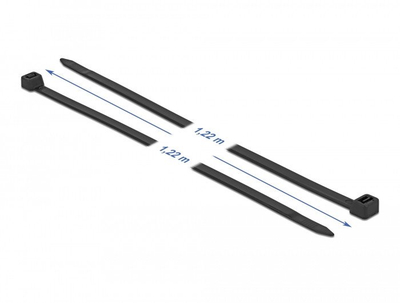 Lidhëse kabllosh DeLOCK që nuk u bën gjë dielli, 1220 x 9 mm, set me 10 copë, të zeza