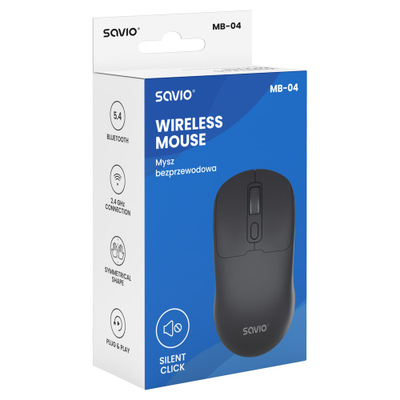 Mouse wireless MB-04, 1600 DPI, Bluetooth 5.4, i zi