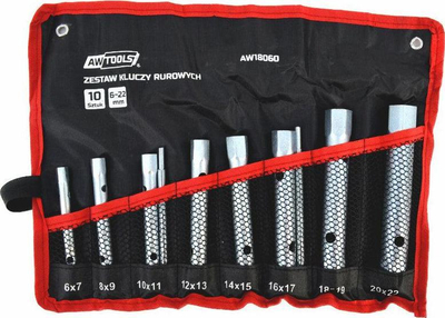 Set çelësash tubash AWTools, 10 copë, 6mm–22mm, me ngjyra të ndryshme