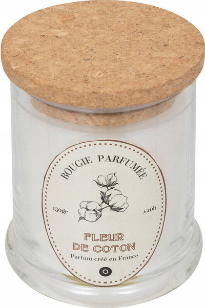 Qiri aromatik Atmosphera Hapo Cotton Flower, 150g, kavanoz qelqi, i bardhë