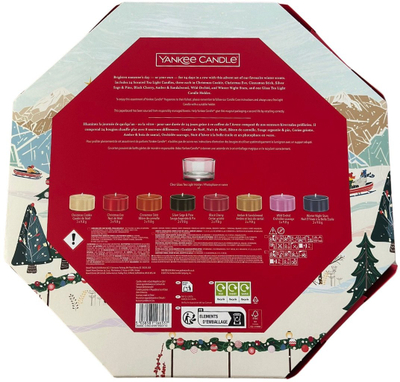 Set adenti Debenhams Yankee Candle Advent Wreath, 24 qirinj me erë, dekor festiv, shumëngjyrësh