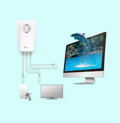 Adapter powerline TP-Link AV1300 TL-PA8033P KIT, 1300 Mbps, 3x Gigabit, i bardhë