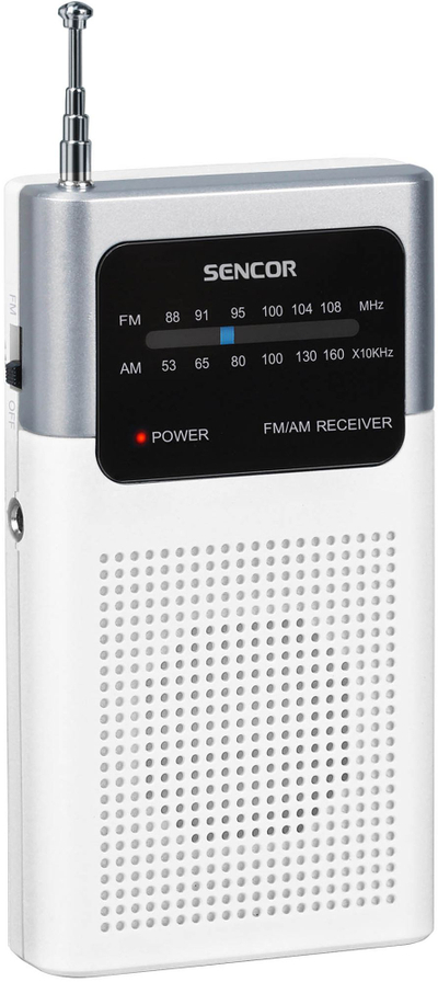 Radio portative Sencor SRD 1100 W, AM/FM, me kufje, e bardhë