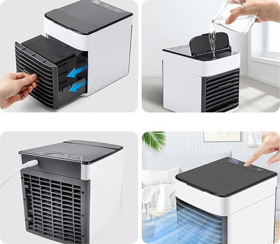 Freskues ajri DA182 Mini Air Cooler, portativ me USB, me dritë LED, i bardhë