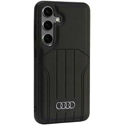 Kapak telefoni Audi Synthetic Leather MagSafe, Samsung S24 S921, lëkurë sintetike, i zi