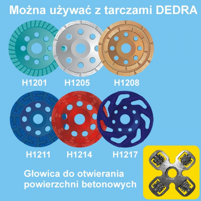 Makinë bluarëse Dedra 1.5kW + teh diamanti Segmenti S 125 mm (DED7747), 2500-4500 min