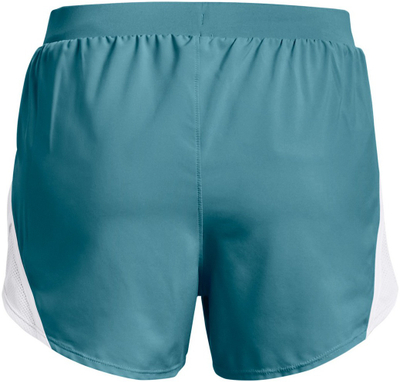 Pantallona të shkurtra sportive Under Armour Fly-By 2.0, për femra, poliestër, blu me të bardha