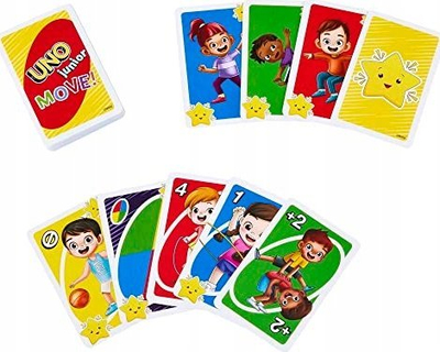 Loja me letra Mattel UNO Junior Move, për kalamaj 3+, 2-4 lojtarë, shumëngjyrëshe
