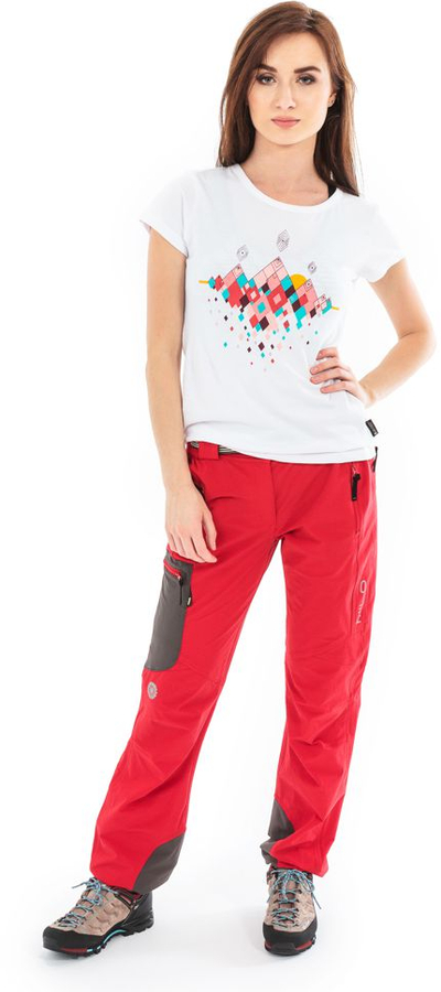 Pantallona trekking për goca MILO VINO Lady, material elastik, të kuqe