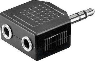 Adapter audio Goobay Mini, splitter 3.5 mm, 1x mashkull 2x femër, i zi