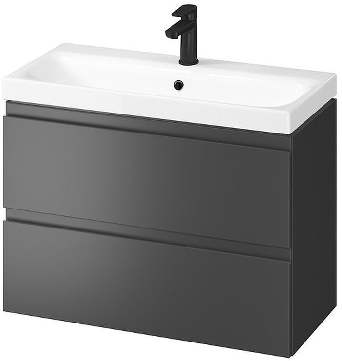 Set mobilje banjo Cersanit MODUO B886 80, dollap varës me lavaman, anthracite