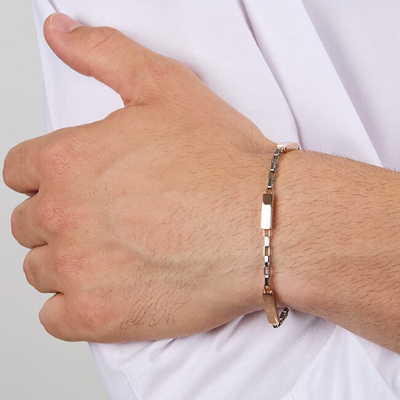 Byzylyk Trussardi T Steel TJAXV36, bicolor, për meshkuj, argjendtë e zezë