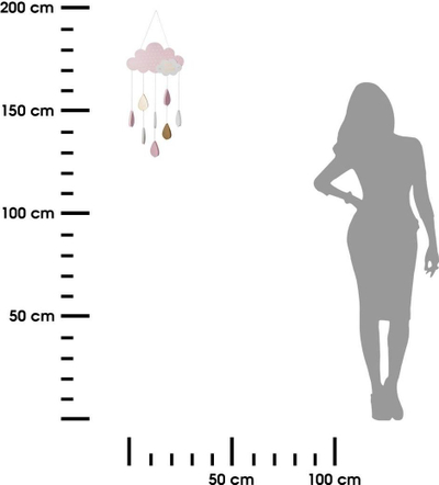 Dekor muri për kalamajt Atmosphera Re, 58cm, MDF, rozë shumëngjyrëshe