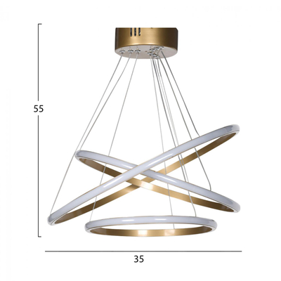 Llambë tavani LED e artë 35×28×55 cm (HM7511.02)