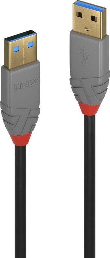 Kabllo Lindy USB-A-USB-A Cable, 2 m, e zezë (36752)