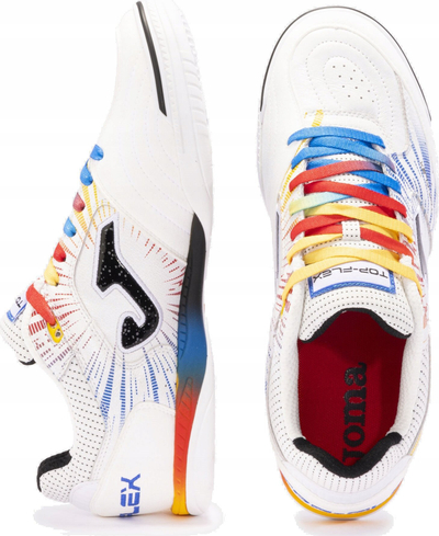 Atlete futsalli Joma Top Flex 2476 për sallë, të bardha me të kuqe