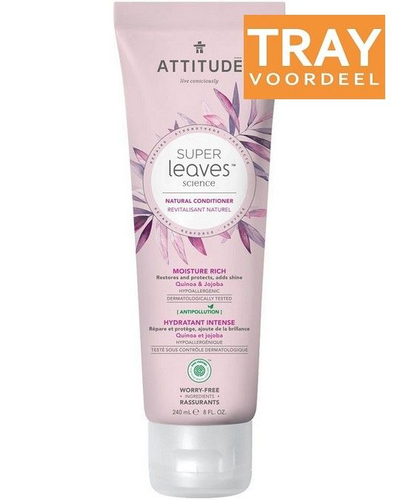 Kondicioner flokësh ATTITUDE Super Leaves Quinoa & Jojoba, për lagështi të plotë, 240 ml, rozë