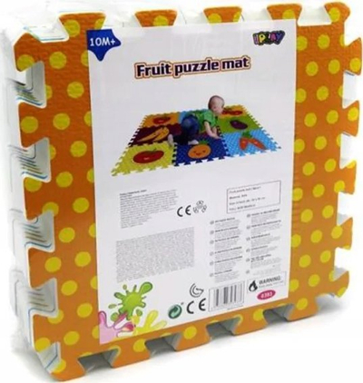 Puzzle dyshemeje Artyk Foam Puzzle Fruits, 9 elemente, 30x30 cm, shumëngjyrëshe