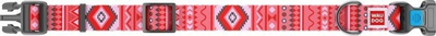 Qafore qeni WAUDOG najlon Etno Red, me QR passport, madhësia Large, e kuqe
