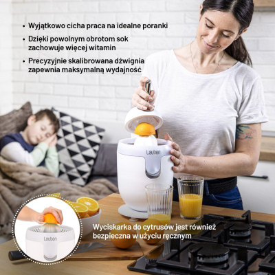 Shtrydhëse agrumesh me rrymë Lauben Electric Citrus Juicer 110WT, 110 W, 1.7 L, e bardhë
