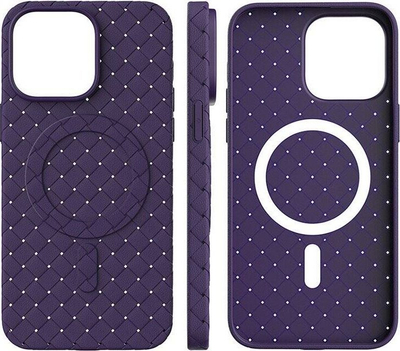 Mbulesë Pleciony Woven Case për iPhone 15 Pro, TPU, e vjollcë