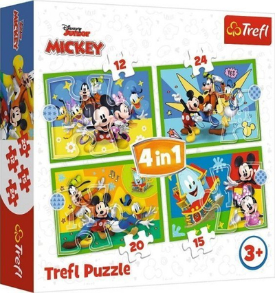 Puzzle Trefl 4in1 Among Friends Mickey Mouse, set me 4 pazëlla, për kalamaj, shumëngjyrësh