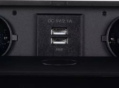 Prizë e integruar Izoxis 21446, 2x220V, 2xUSB 2.1A, argjendtë