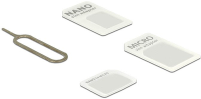 Adapter kartele SIM DeLOCK 20650, Nano dhe Micro në SIM standarde, me vegël nxjerrëse