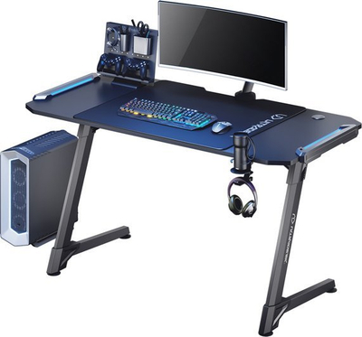 Tavolinë gaming Ultradesk Space XXL, 154 cm, me LED, e zezë