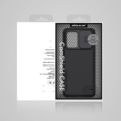 Mbrojtëse telefoni Nillkin CamShield për Xiaomi Redmi Note 10 Pro, me kapak kamere, antirrëshqitëse, e zezë