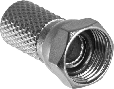 Konektor F plug për kabllo koaksial 6.8mm, me gasket, metalik, ngjyrë argjendi