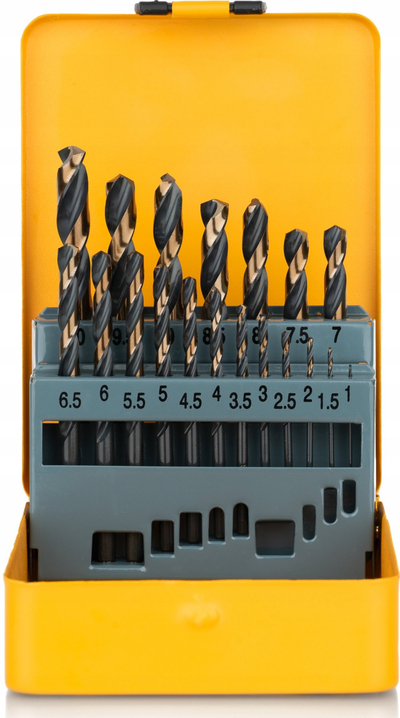 Set gërrmuesish metali Smart Drill SM-11-KPL19, HSS, 19 copa, në kasetë
