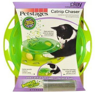Lodër për mace Petstages Catnip Chaser Track, interaktive, me catnip, jeshile