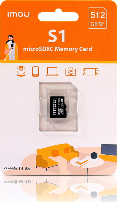 Kartë memorie MicroSD Imou ST2-512-S1, 512GB, e zezë
