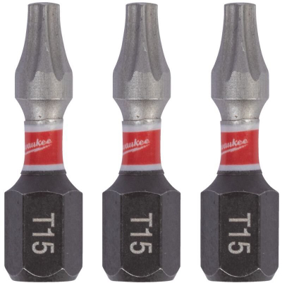 Сет битови Милвоки Шоквејв T15, 25mm, 3 парчиња, сива